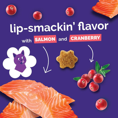 Cat Treats Crunchy Cat Treats, Healthy Low Calorie Kitten Snacks, Made without Wheat, Corn and Soy, Kitten Essentials, Made with Real Salmon and Cranberry, 30 Ounces