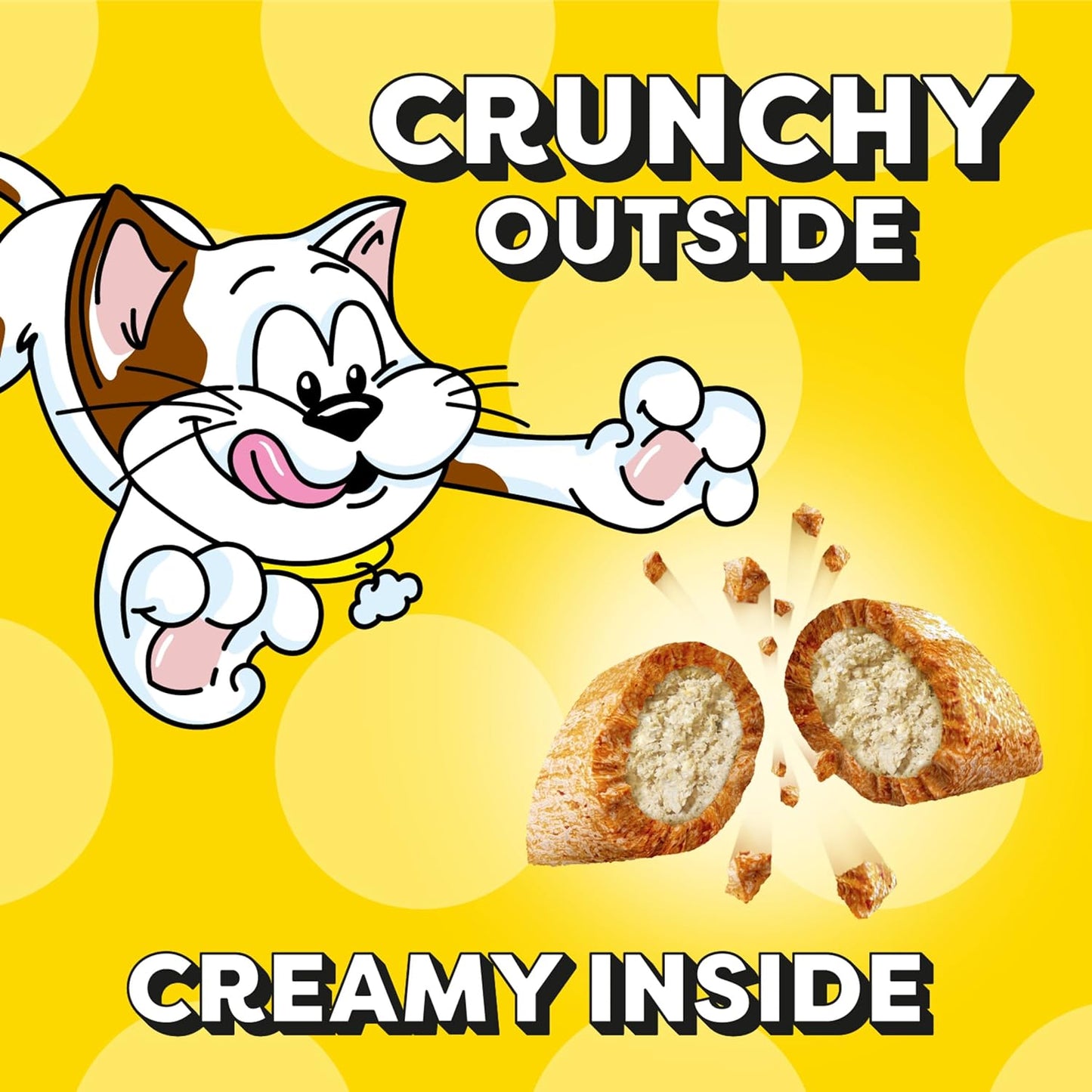 Jumbo Stuffed Cat Treats, Crunchy and Soft Cat Treats, Savory Salmon Flavor, 5.3 Oz. Pouches (Pack of 10)