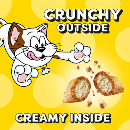 Jumbo Stuffed Cat Treats, Crunchy and Soft Cat Treats, Savory Salmon Flavor, 5.3 Oz. Pouches (Pack of 10)