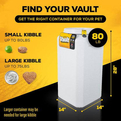 Vittles Vault Pet Food Storage Containers - Sealed Dog and Cat Food Storage Container, Fits up to 80Lbs, Made in the USA - [14" L X 28" H]