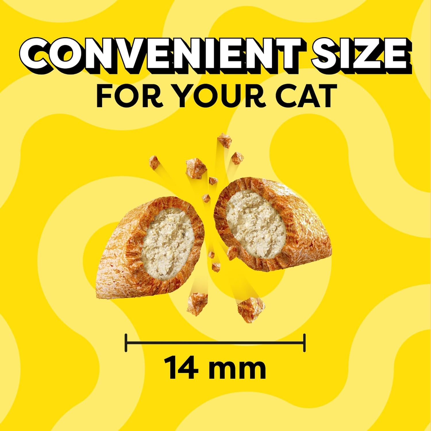 Jumbo Stuffed Cat Treats, Crunchy and Soft Cat Treats, Savory Salmon Flavor, 5.3 Oz. Pouches (Pack of 10)