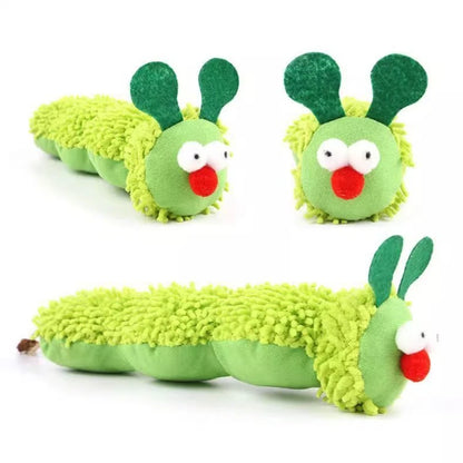 Cat Plush Chewing Toy Catnip Cute Caterpillar Crocodile Bite Resistant Kitten Toy Teeth Cleaning Interactive Cat Toy